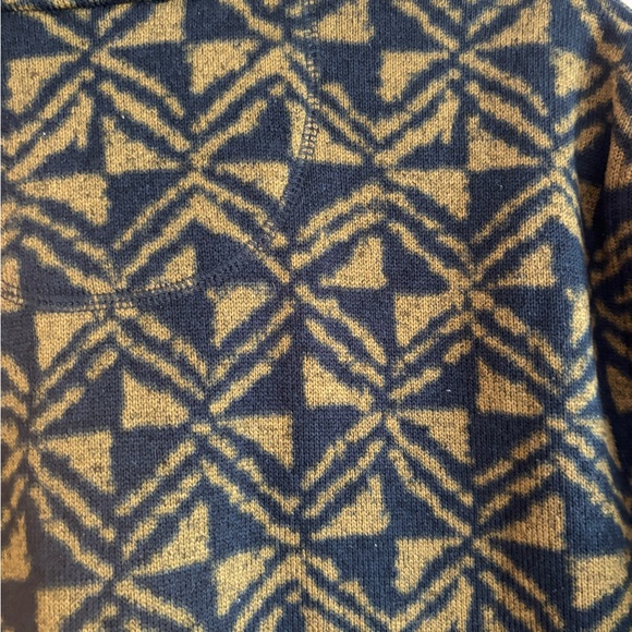 Cool Print—L.L. Bean Navy and Mustard Patterned Sweater - Picture 5 of 5